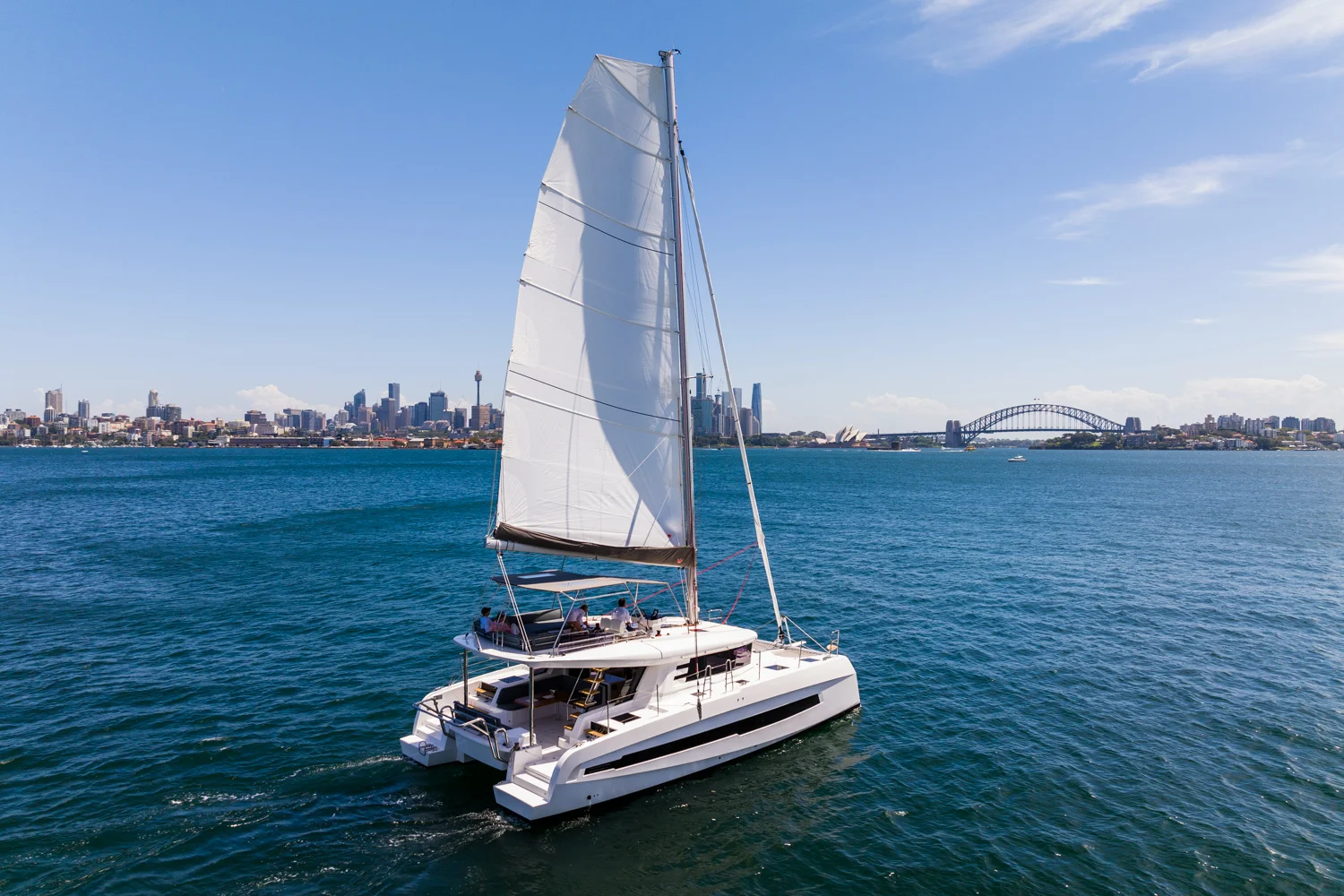 Luxury catamaran with modern interiors